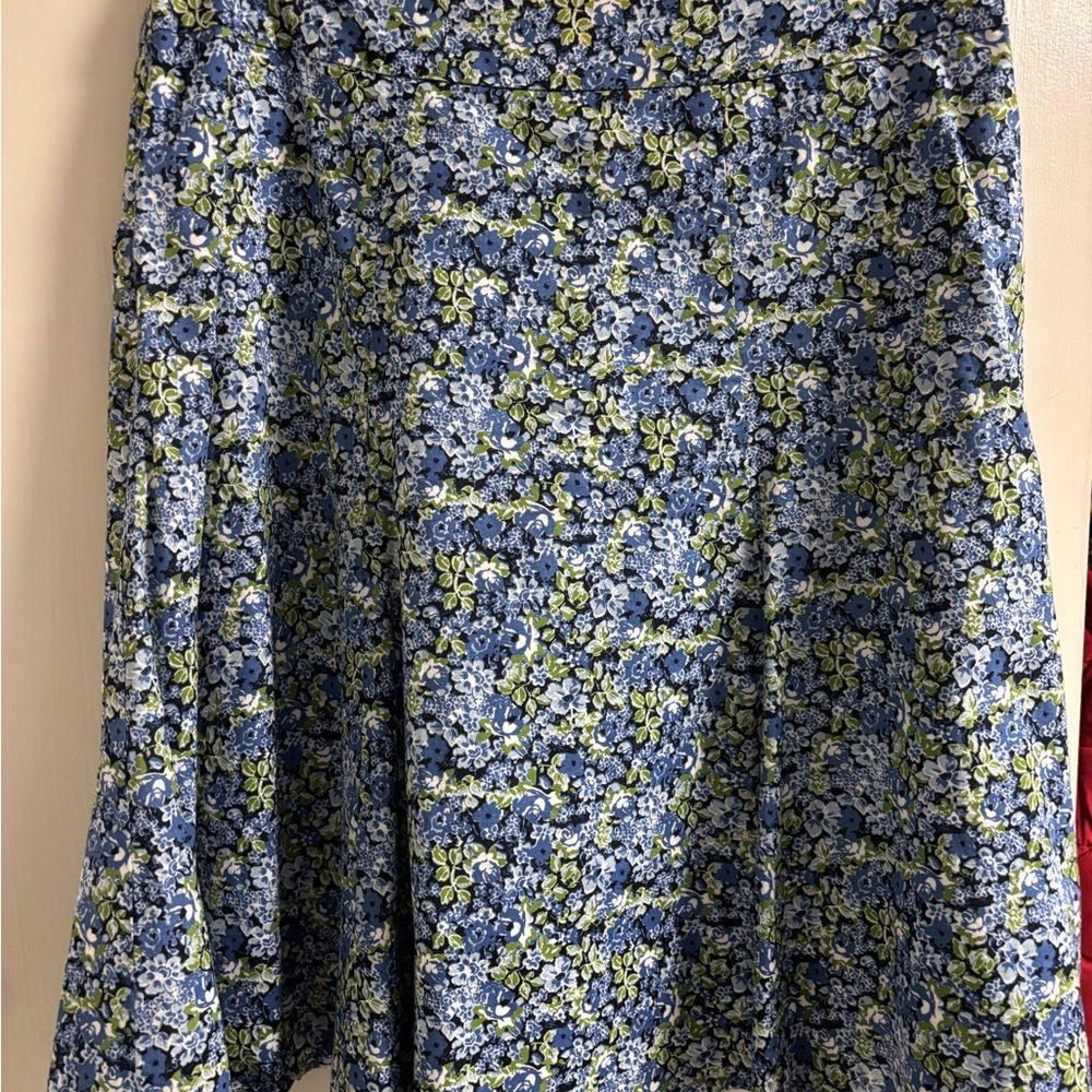 Floral Blue and Green Women's Skirt